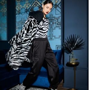 Alice and Olivia crystal zebra pull over